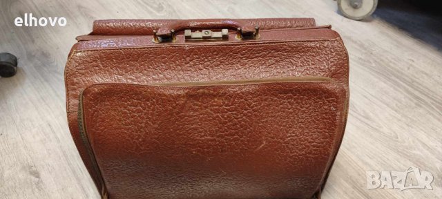 Кожена чанта, снимка 2 - Антикварни и старинни предмети - 44367198