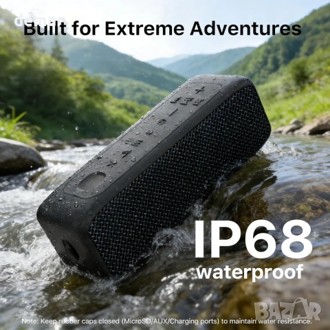 JUOVI Bluetooth 6.0 високоговорител, 20W стерео звук, IP68, TWS сдвояване, снимка 5 - Bluetooth тонколони - 53720025