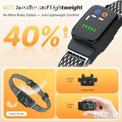 Нова каишка Анти-лай нашийник за куче без шок, вибрация+звук, IP67, снимка 4 - За кучета - 53680371