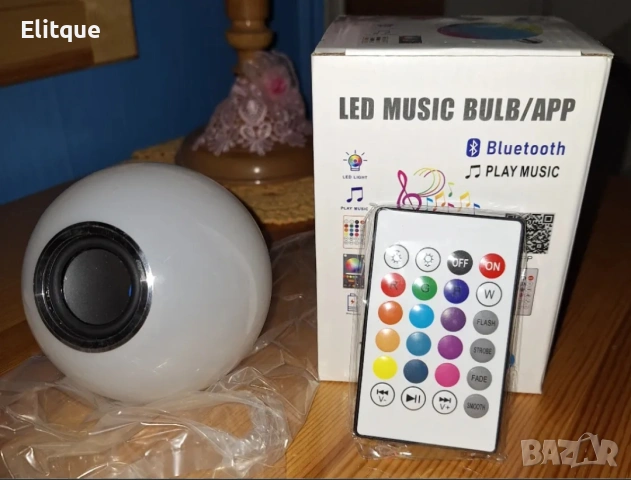 Цветна LED крушка с дистанционно управление – 16 цвята