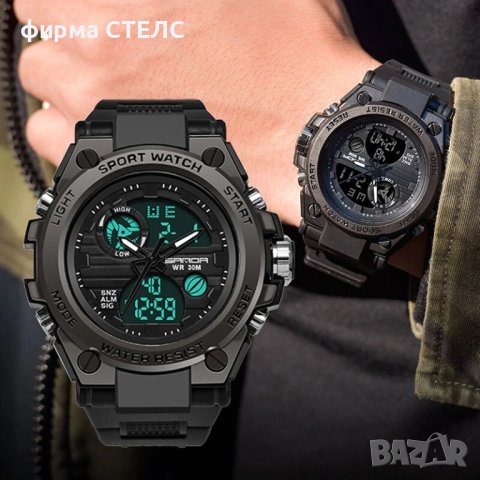 Мъжки часовник Sanda Breakthrough, Двойно време, LED Подсветка, снимка 4 - Мъжки - 40246747