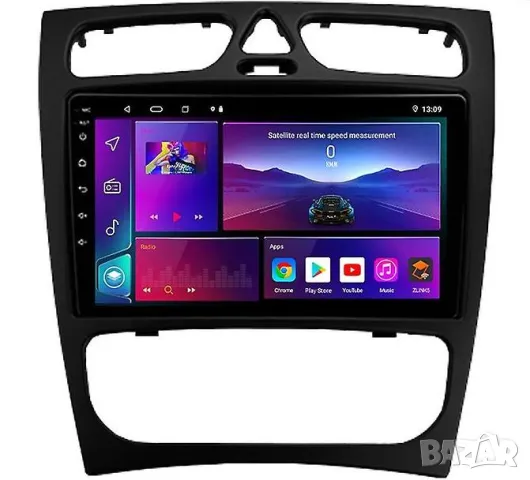 Мултимедия, Двоен дин, за Mercedes C Class, W203, с Android, C200, C320, C350, CLK, W209, Навигация