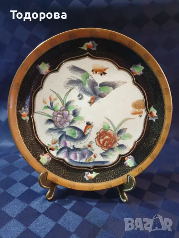 Порцеланова ръчно рисувана антикварна чиния-HAND-PAINTED ROYAL SATSUMA