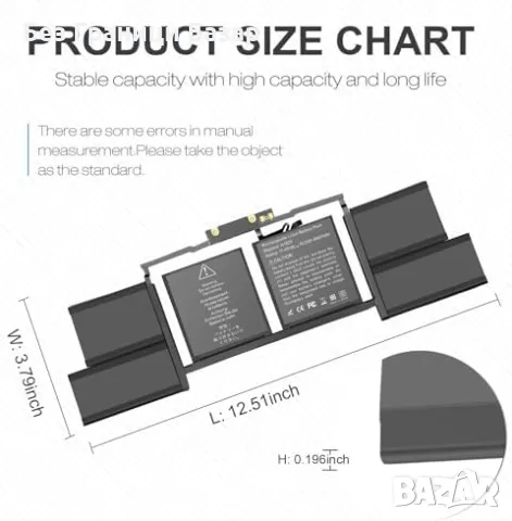 Нова резервна Батерия A1820 A1707 за MacBook Pro 15" (2016-2017) 6667mAh, снимка 2 - Друга електроника - 47642809