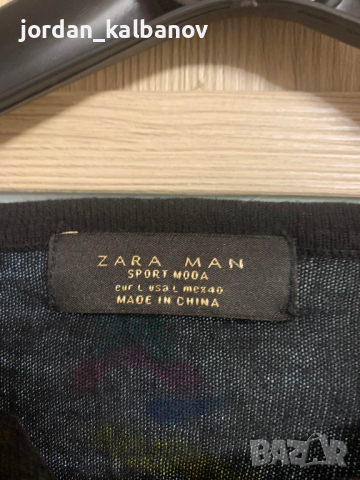 Мъжка черна супер готина блуза тип пуловер само за 10лв. Zara Man, снимка 3 - Блузи - 44627804