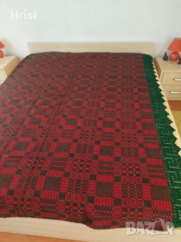 Ръчно тъкано вълнено покривало, снимка 2 - Други ценни предмети - 38604111