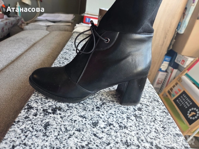 Дамски ботуши велур и кожа, снимка 3 - Дамски ботуши - 53670295
