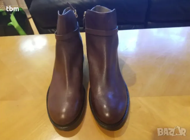 Кафяви боти ECCO, естествена кожа, като нови, снимка 3 - Дамски боти - 48432464