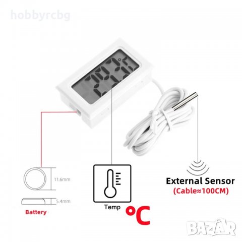 Термометър за хладилна витрина с външен сензор, снимка 4 - Друга електроника - 38940399