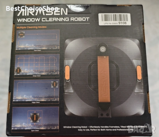 Робот за почистване на прозорци Автоматични маршрути, 4 режима, 4 дюзи за пръскане, резервоар 110 мл, снимка 6 - Прахосмукачки - 53631736