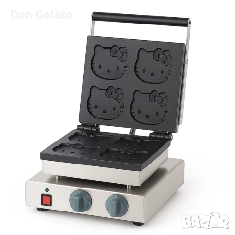 Професионален гофретник с форма на коте – Hello Kitty, снимка 5 - Обзавеждане за заведение - 52509083