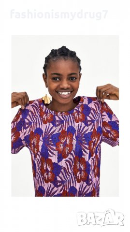 ZARA нова флорална тениска зара с къс ръкав, снимка 1