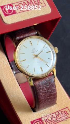 ROAMER - ANTICHOC механичен позлатен часовник – нов със оригинална кутия, снимка 3 - Мъжки - 53101142