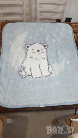 Порт бебе Kikka Boo Blue Polar Bear меко одеяло трансформиращо се в топло порт бебе, снимка 3 - Олекотени завивки и одеяла - 53413821