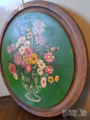 декоративно дървено пано изрисувано с маслени бои     17/2, снимка 3 - Пана - 48994873