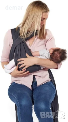 Слинг за бебе Caboo от памучна смес - бордо | Слинг за новородено, снимка 5 - Други - 50582628