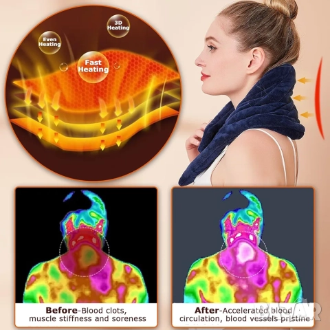 Електрическа грейка за врат с прецизен контрол на температурата и таймер, JOBYNA, снимка 5 - Други - 52541492