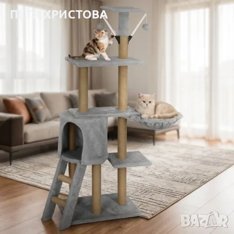 НАЛИЧНИ 2 БРОЯ!! Драскалка кула за котки XXL 136 см – 7 нива, снимка 3 - За котки - 55993474