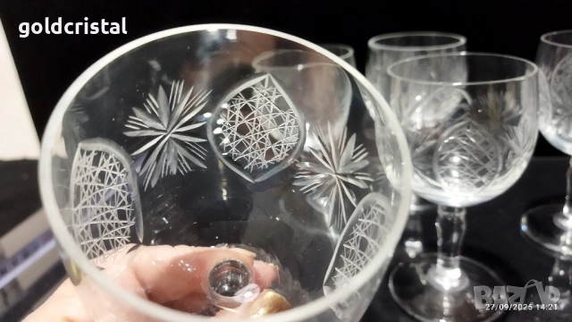 стари стъклени чаши гравирани , снимка 6 - Антикварни и старинни предмети - 51887732