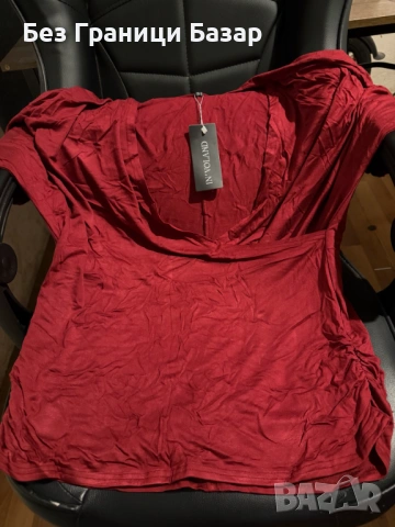Нова Дамска туника бордо, къс ръкав, еластична кройка универсален размер, снимка 2 - Други - 53629825