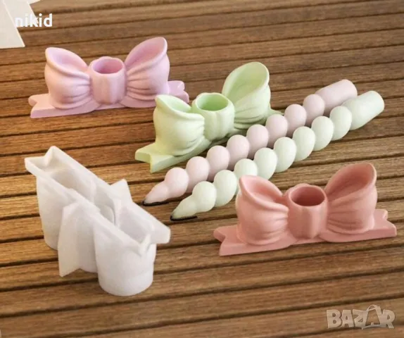 3D Висока пандела панделка поставка за свещ свещник стойка основа силиконов молд форма смола гипс, снимка 7 - Форми - 48892992