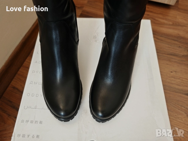 Черни ботуши от естествена кожа , снимка 6 - Дамски ботуши - 51495838