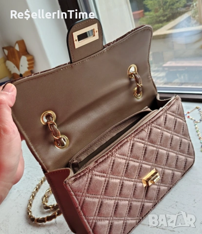 Нова чанта с кристали, в кафяво, плюс подарък гривна, снимка 7 - Чанти - 53383104