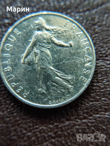 ДЕФЕКТНА монета Франция ½ франк, 1991, снимка 2 - Нумизматика и бонистика - 41822719