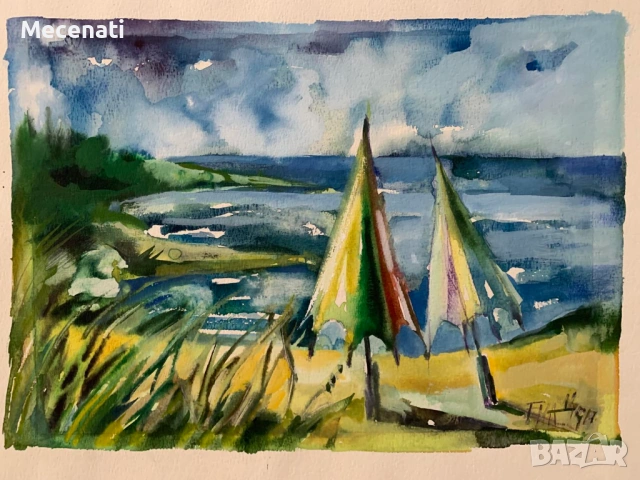 ЕМА ЦОНЕВА акварел/ пейзаж, снимка 8 - Картини - 53112819