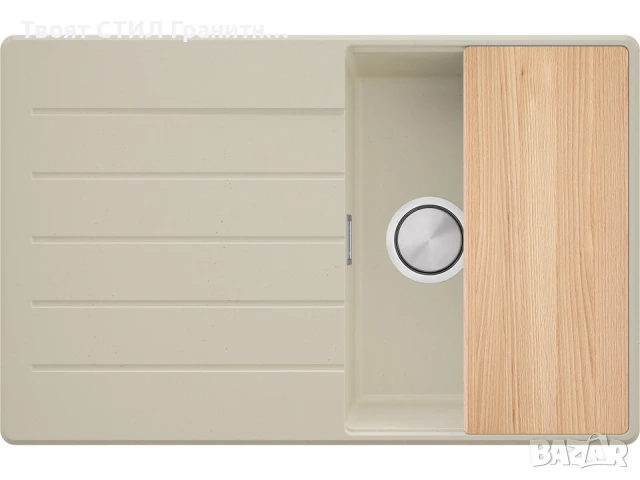 Беж кухненска гранитна мивка Копенхаген 780х500 Top 45, снимка 8 - Мивки - 51139991