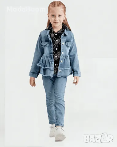 Комплект от дънкено яке, риза и дънки