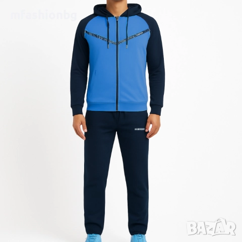 Мъжки спортен екип с качулка, 5 цвята, от М до 3XL, снимка 5 - Спортни дрехи, екипи - 52183813