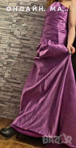 Дълга сатен коприна   рокля. , снимка 3 - Рокли - 40257578