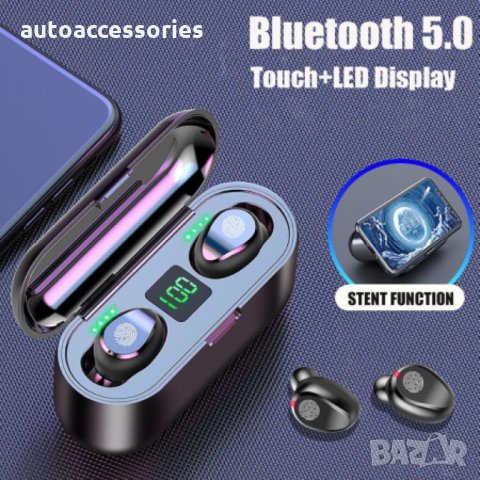 Безжични bluetooth 5.0 слушалки F9+ -5С , черни, #1000052444, снимка 4 - Безжични слушалки - 34810257