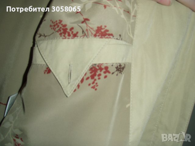 елегантно тънко бежаво яке с ефектна подплата XL, снимка 8 - Якета - 38761345