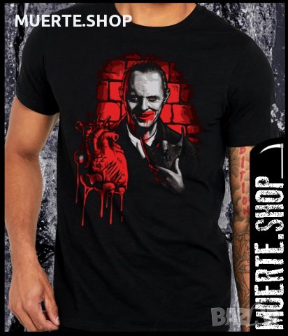 Черна тениска с щампа HANNIBAL HEART