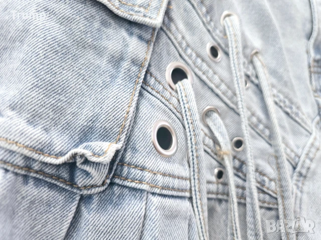 Хит!!! Дънки миди с ресни и волани светло синьо, деним, снимка 5 - Дънки - 50613444