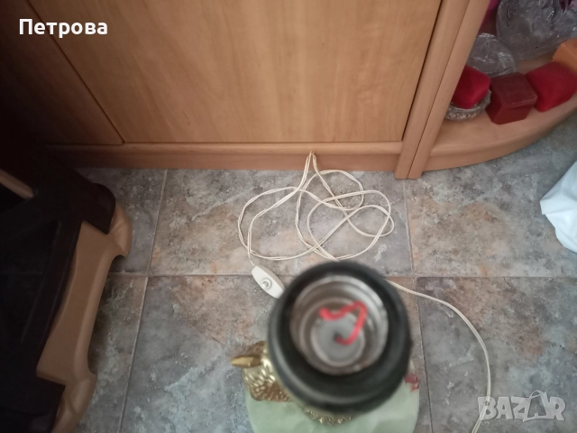 Интересна бронзова лампа с оникс , снимка 7 - Соларни лампи - 52029254