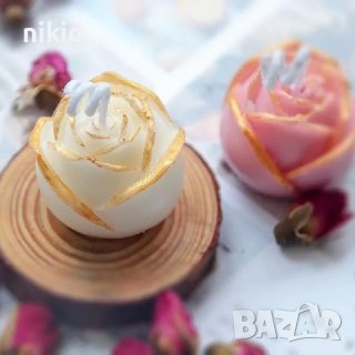 3d средна Пъпка Роза силиконов молд форма декорация украса фондан торта шоколад бонбон гипс смола, снимка 3 - Форми - 32306219