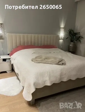 Калъф за табла за спалня "Капучино беж" плюш лукс 150/160см. , снимка 2 - Спално бельо - 49082178