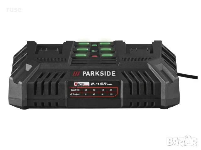 НОВИ! Двойно бързо зарядно Parkside 20V 2x 4.5A, снимка 2 - Други инструменти - 53426876