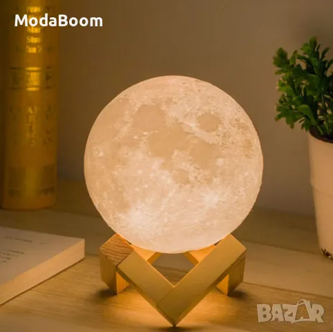 Нощна лампа или арома дифузер, луна 3 в 1, снимка 2 - Други - 48318000