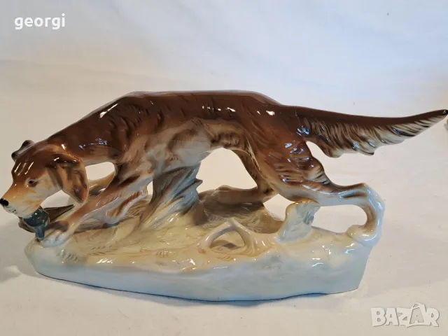 голяма порцеланова фигура Royal Dux ловно куче , снимка 2 - Колекции - 47645366