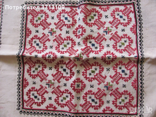 Старо каре , ръчна бродерия върху коприна 96х96см., снимка 7 - Антикварни и старинни предмети - 51834747