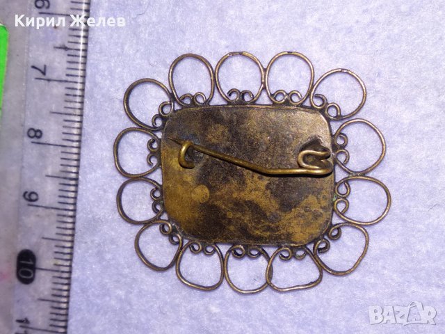 СТАРИННА БРОНЗОВА ЕМАЙЛИРАНА ФИЛИГРАННА РЕТРО БРОШКА МАЙСТОРСКА РЪЧНА ИЗРАБОТКА 38680, снимка 14 - Антикварни и старинни предмети - 41622832