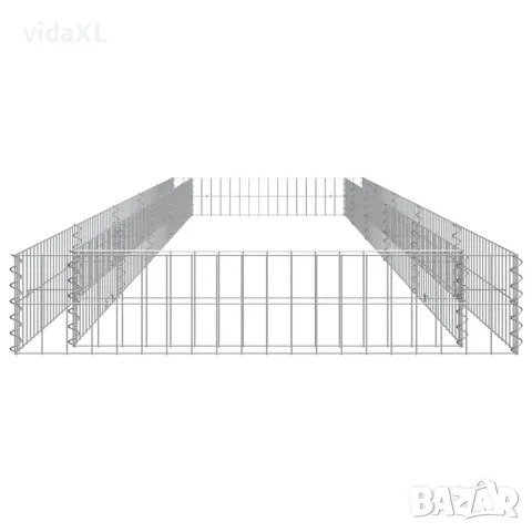 vidaXL Габион повдигната леха, поцинкована стомана, 500x100x20 cм, снимка 5 - Саксии и кашпи - 56146224