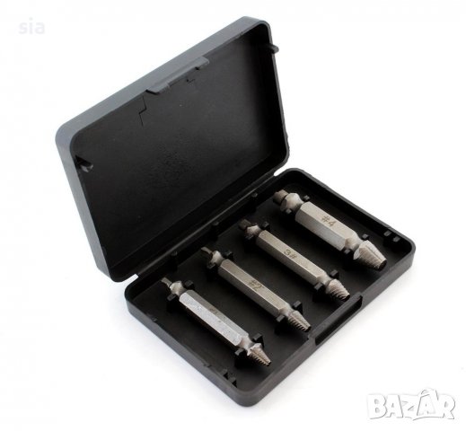 ЕКСТРАКТОРИ, БИТОВЕ ЗА СКЪСАНИ БОЛТОВЕ,КОМПЛЕКТ 4БР 1КТ., снимка 2 - Аксесоари и консумативи - 39614342