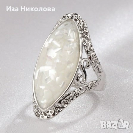 Винтидж пръстени с тюркоаз, опал, марказит, кристали, снимка 6 - Пръстени - 31857766