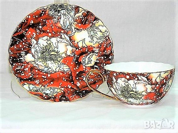 Комплект за кафе от фин, костен порцелан, снимка 2 - Подаръци за жени - 34809587