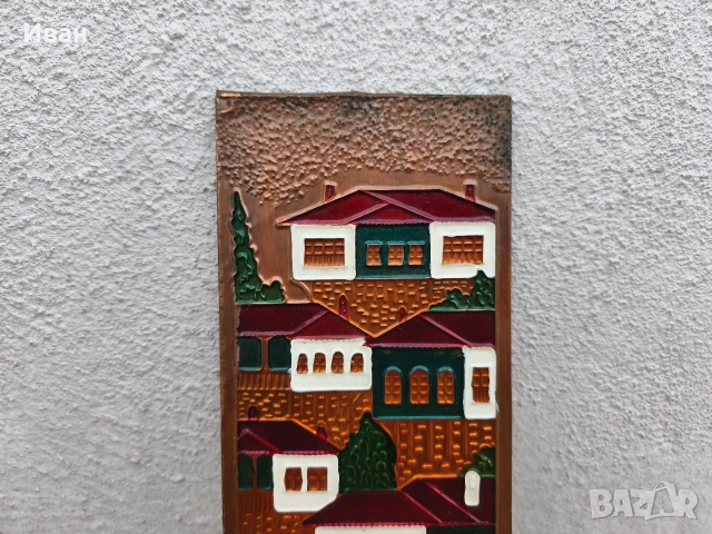 медно пано с емайл Къщи , снимка 4 - Пана - 53709751